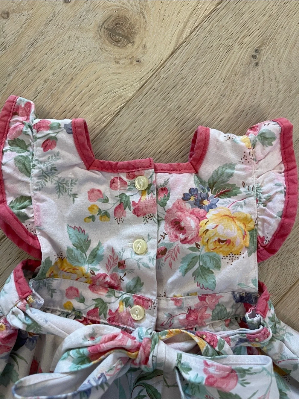 Ralph Lauren Floral Cotton Dress in White, Pink, Yellow, Green 9 months